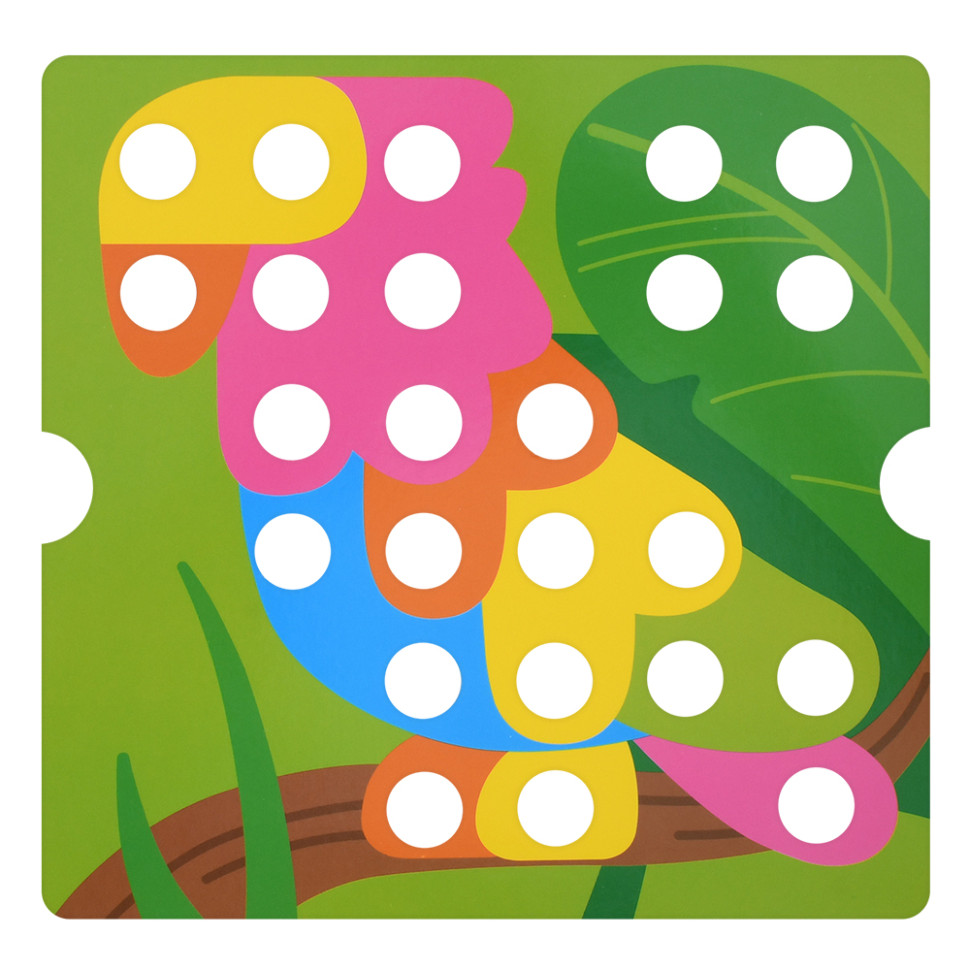 Розвиваюча мозаїка Button Idea Bambi YG898-6, 46 деталей, картки 12 штук