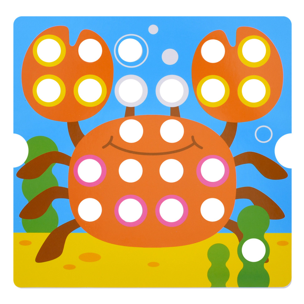 Розвиваюча мозаїка Button Idea Bambi YG898-6, 46 деталей, картки 12 штук