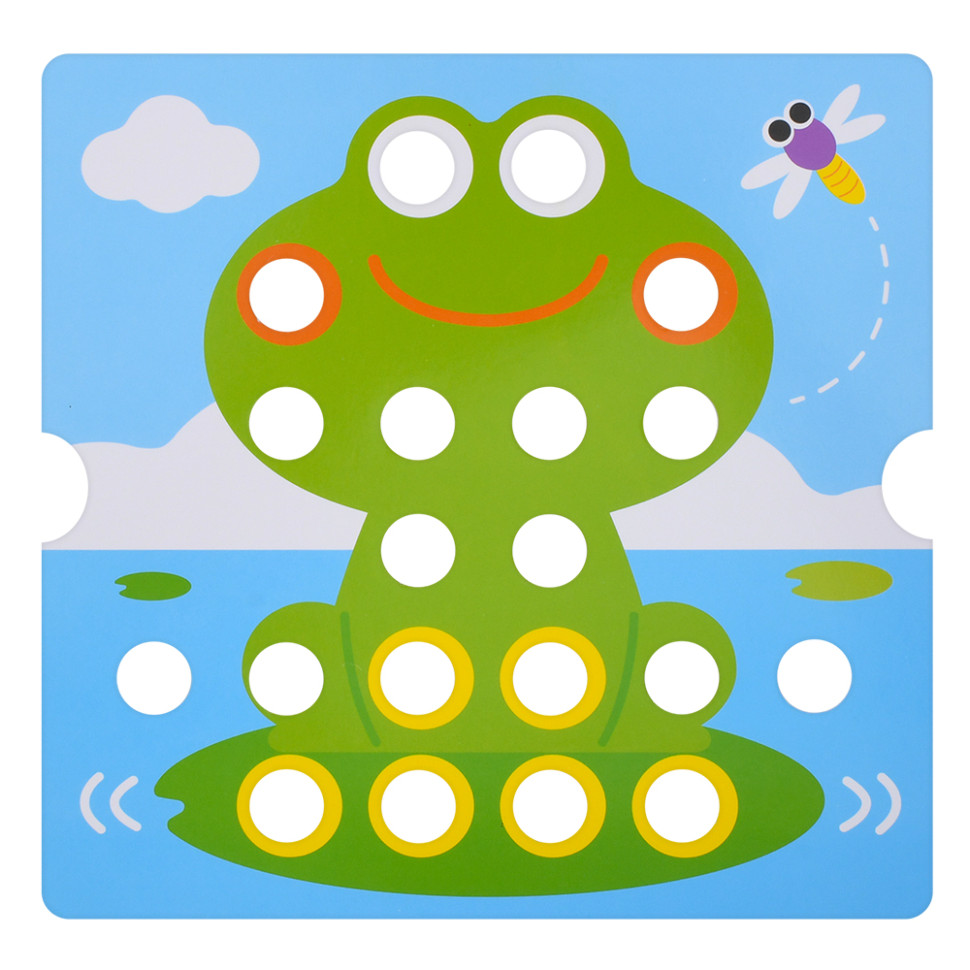 Розвиваюча мозаїка Button Idea Bambi YG898-6, 46 деталей, картки 12 штук