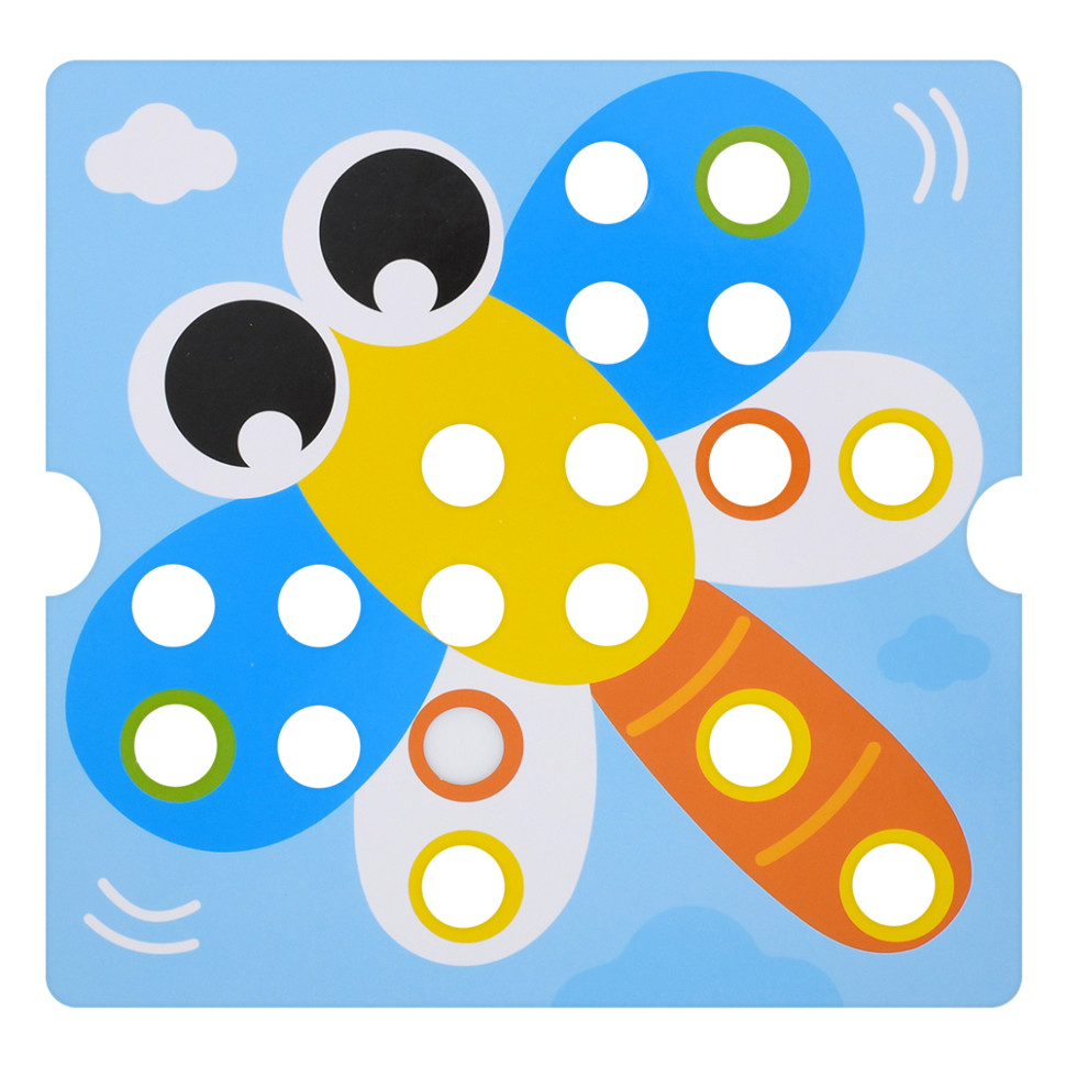 Розвиваюча мозаїка Button Idea Bambi YG898-6, 46 деталей, картки 12 штук
