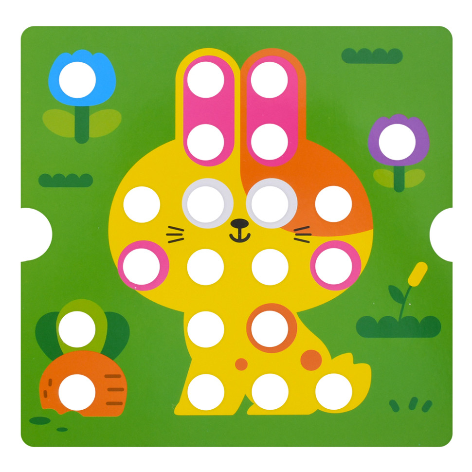 Розвиваюча мозаїка Button Idea Bambi YG898-6, 46 деталей, картки 12 штук