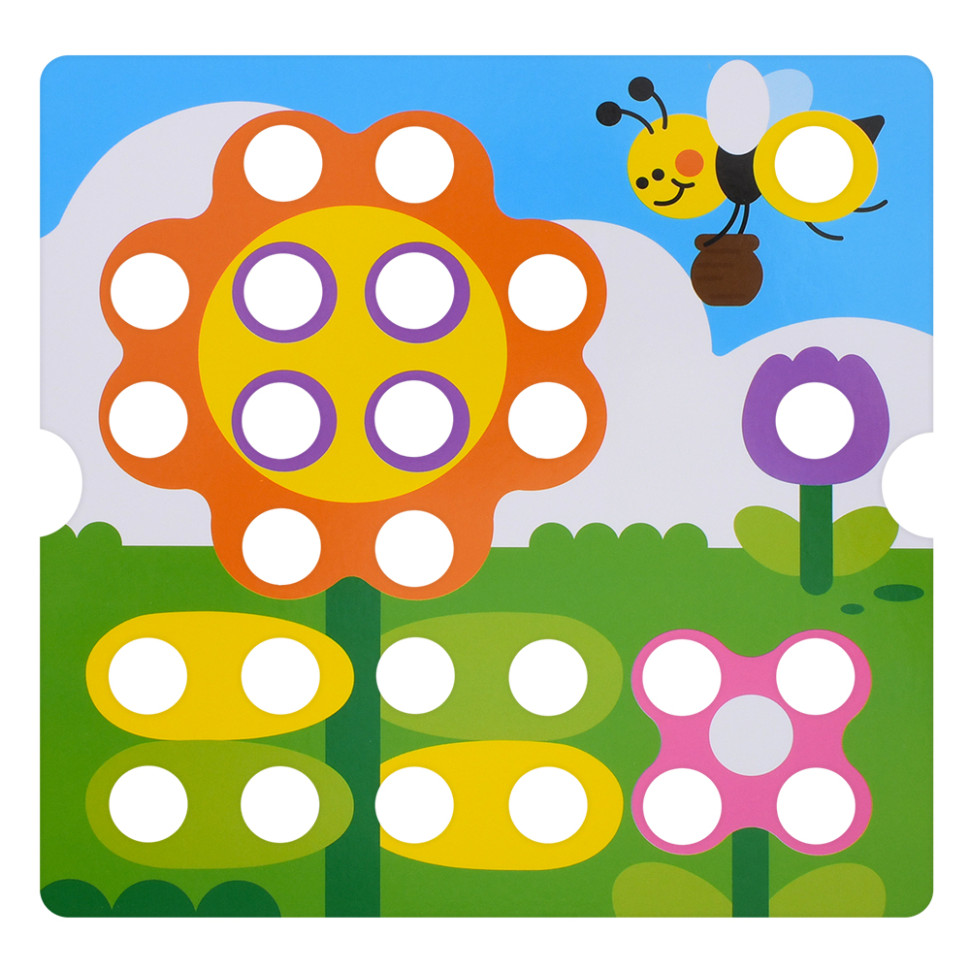 Розвиваюча мозаїка Button Idea Bambi YG898-6, 46 деталей, картки 12 штук