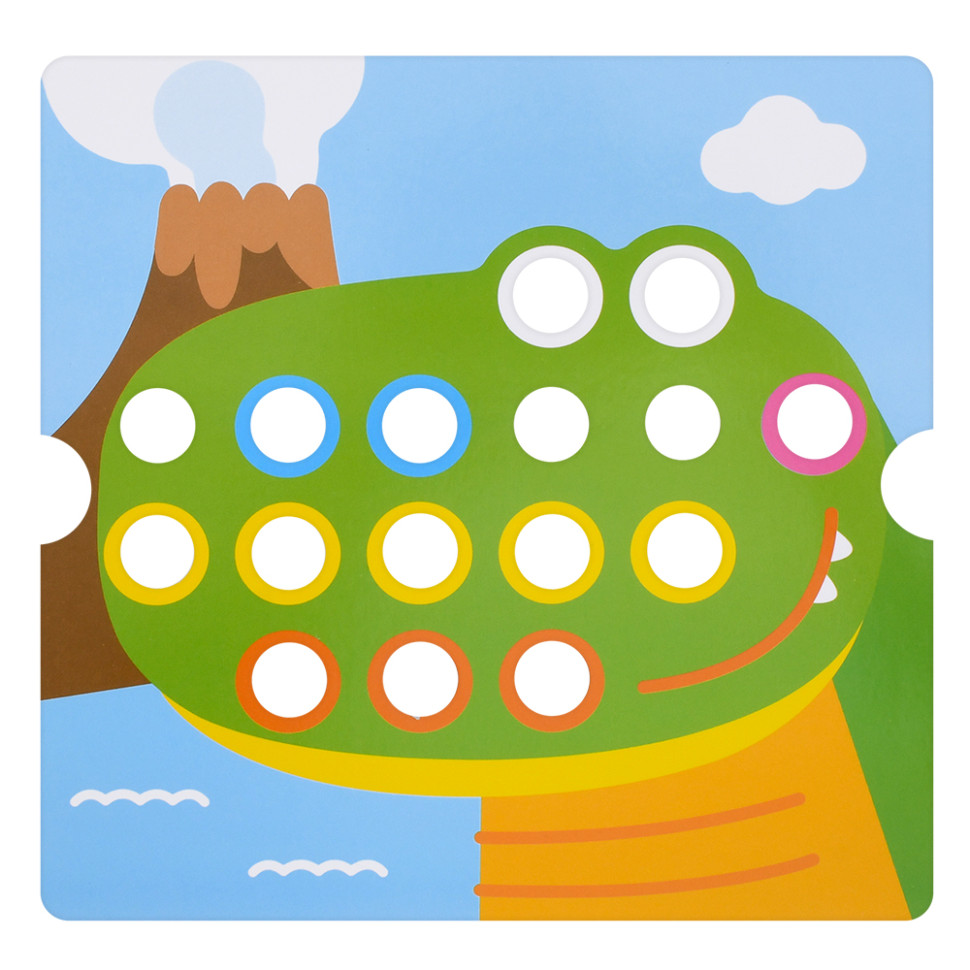Розвиваюча мозаїка Button Idea Bambi YG898-6, 46 деталей, картки 12 штук