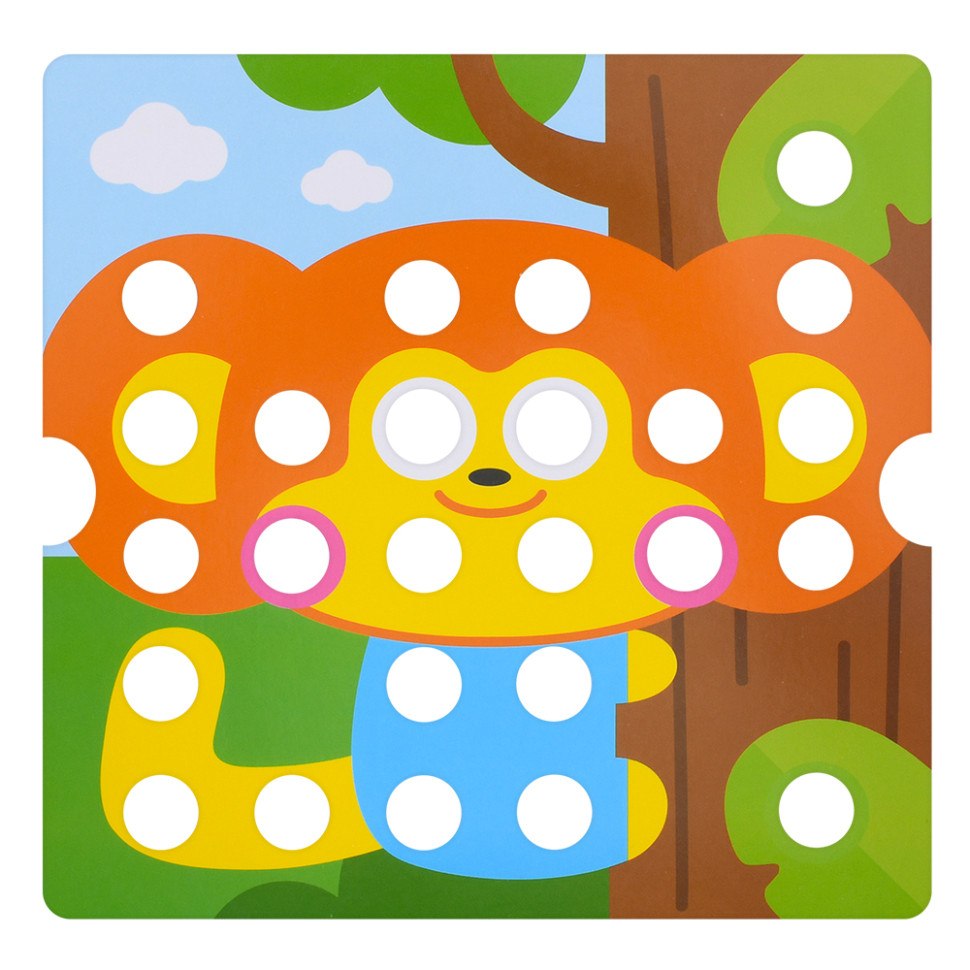 Розвиваюча мозаїка Button Idea Bambi YG898-6, 46 деталей, картки 12 штук