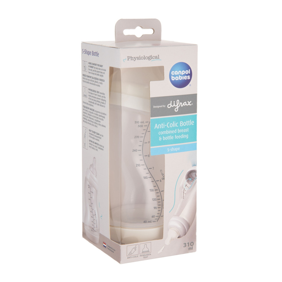 Пляшечка антиколікова з широким отвором S-Shape Canpol babies 24/200, 310 мл