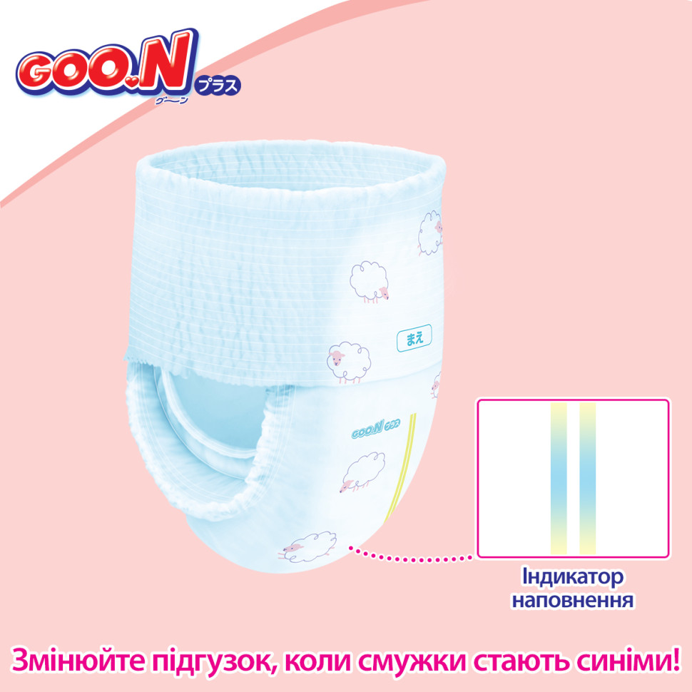 Трусики-підгузки для дітей 6-12 кг GOO.N Plus 843339 розмір M, 58 шт