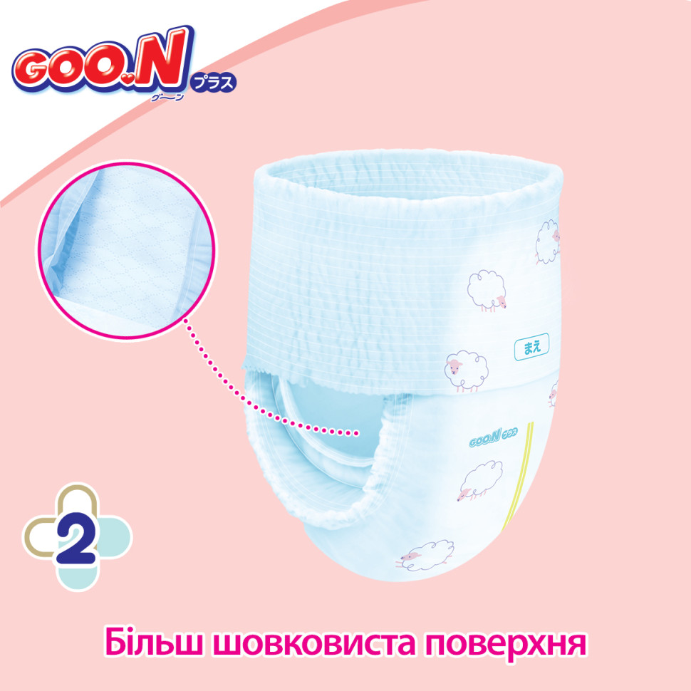 Трусики-підгузки для дітей 6-12 кг GOO.N Plus 843339 розмір M, 58 шт