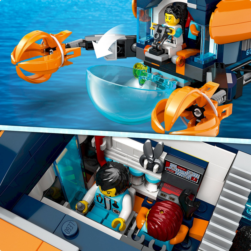 Конструктор Подлодка для глубоководных исследований City Exploration LEGO 60379, 842 детали