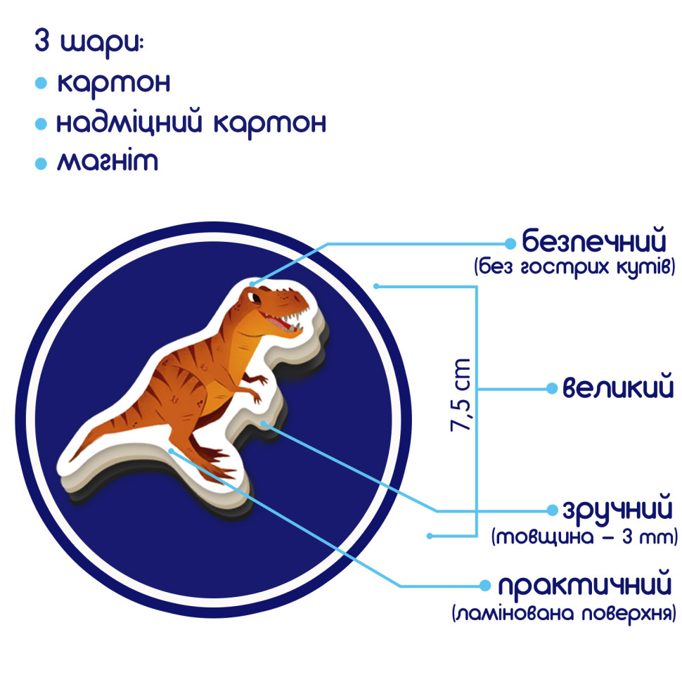 Набор магнитов Мир динозавров Большая магнитная история Magdum ML4032-04 EN 67 магнитов