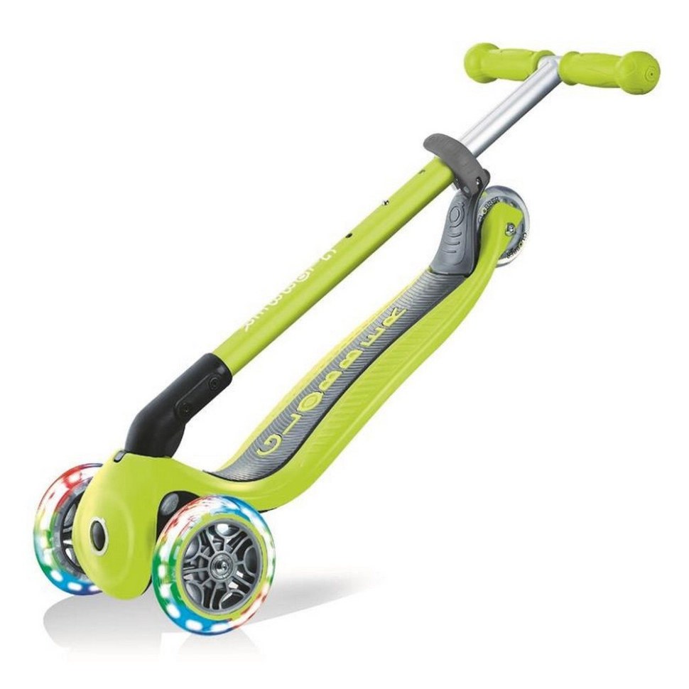 Самокат триколісний PRIMO FOLDABLE LIGHTS GLOBBER 432-106-2 зелений, колеса з підсвіткою