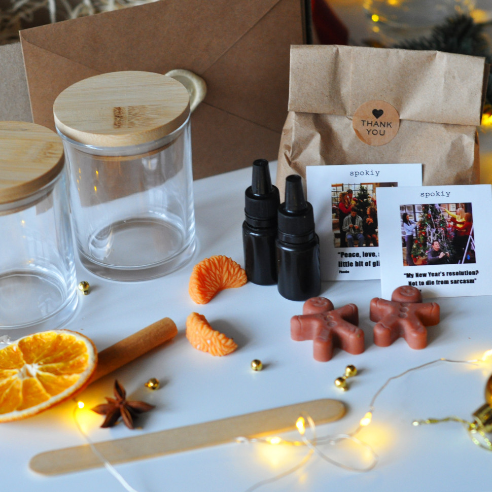 Новорічний набір для створення свічки «Друзі» L SP2468 на дві свічки