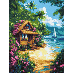 Картина по номерам "Дом в тропиках" &copy;art_selena_ua Идейка KHO6373, 30х40 см 