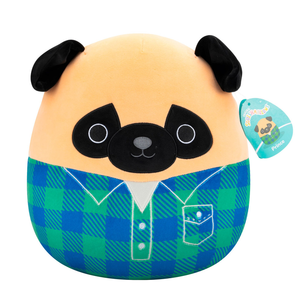 Мягкая игрушка Мопс Принц в рубашке Squishmallows SQCR06622, 30 см