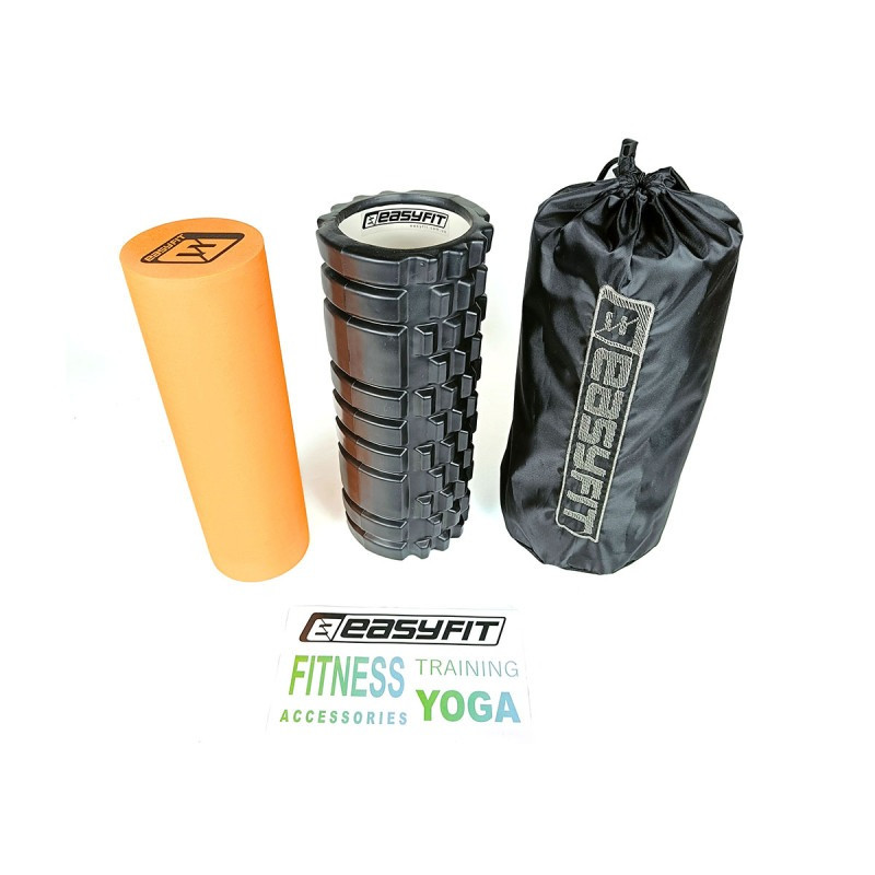 Масажний подвійний ролик Active PRO EasyFit EF-2025s-O 33 см, чорний/помаранчевий