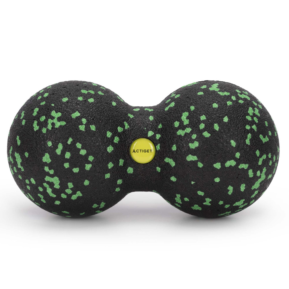 Масажний м'яч подвійний Actiget ACT0098 EPP, Black/Green 8x16 см