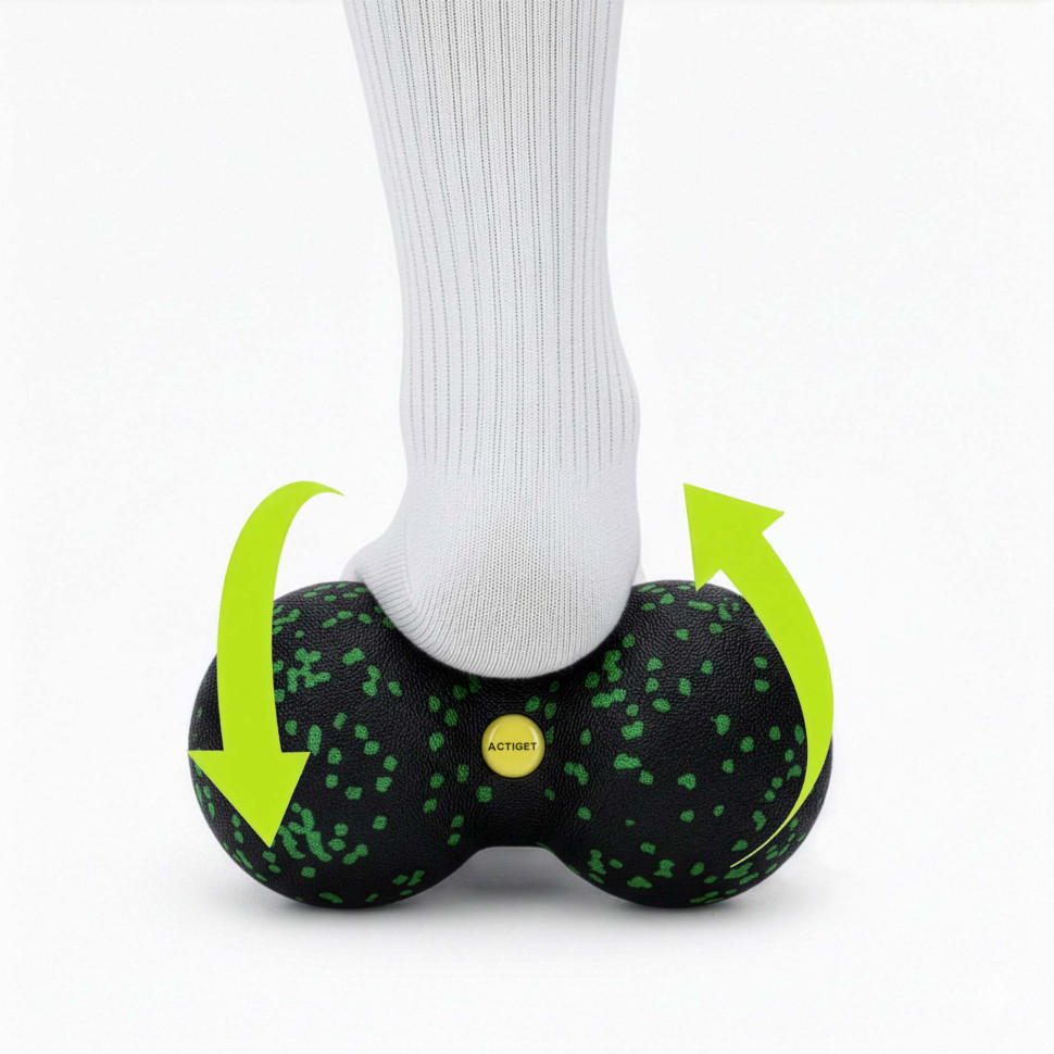 Масажний м'яч подвійний Actiget ACT0098 EPP, Black/Green 8x16 см