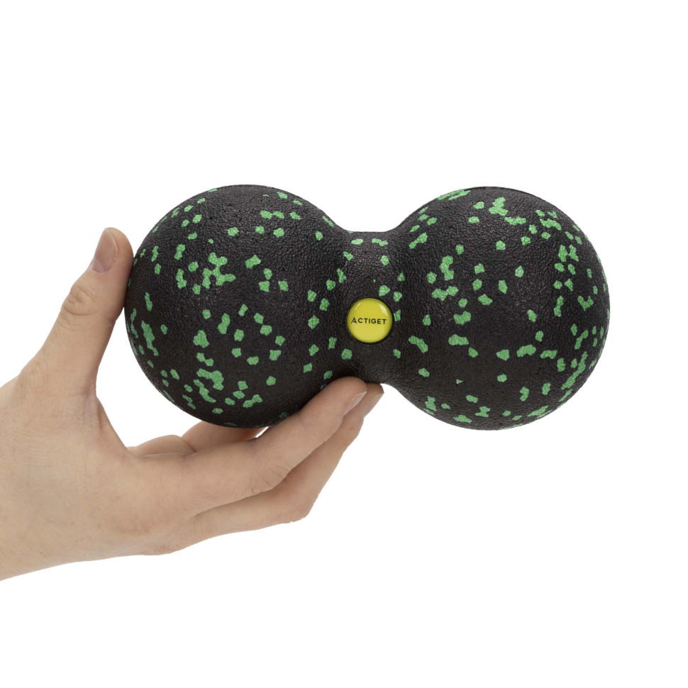 Масажний м'яч подвійний Actiget ACT0098 EPP, Black/Green 8x16 см