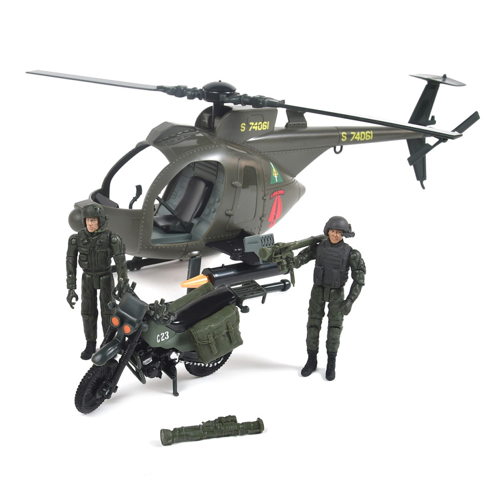 Ігровий набір Багатофункціональний вертоліт MH-6 ELITE FORCE 101860 мотоцикл, фігурки