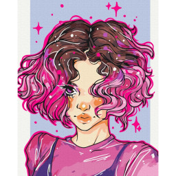 Картина за номерами "Яскраві локони" @nila_art_art Brushme BS53521, 40х50 см