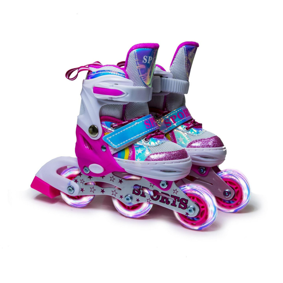 Детские раздвижные ролики Scale Sports 276826187 радужный розовый, размер 26-29