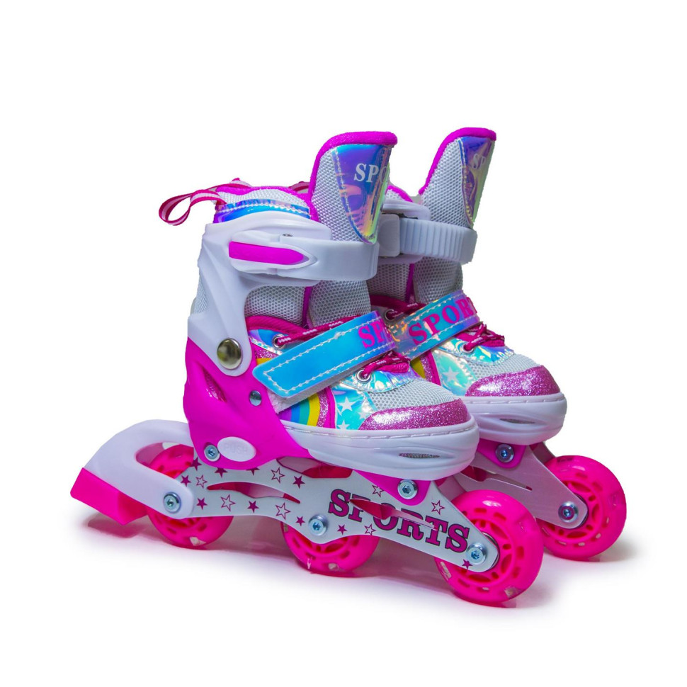 Детские раздвижные ролики Scale Sports 276826187 радужный розовый, размер 26-29