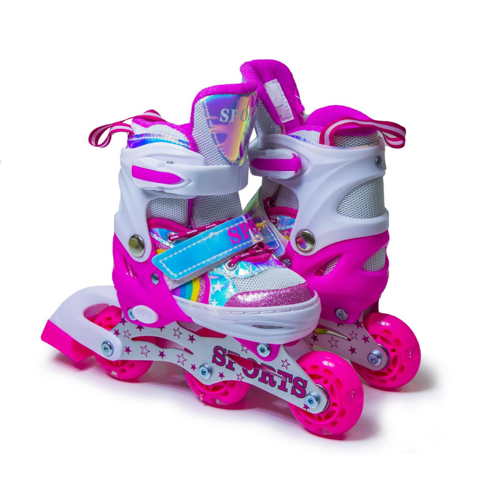 Детские раздвижные ролики Scale Sports 276826187 радужный розовый, размер 26-29
