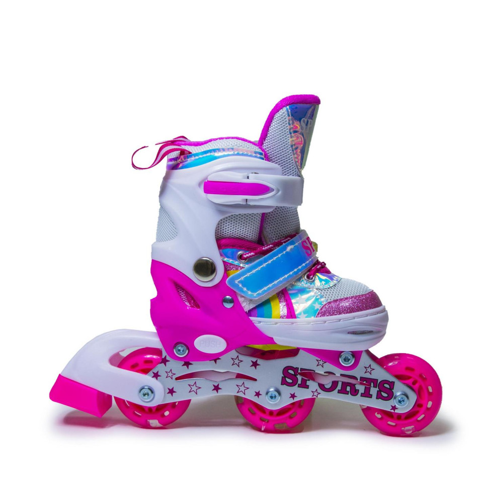 Детские раздвижные ролики Scale Sports 276826187 радужный розовый, размер 26-29