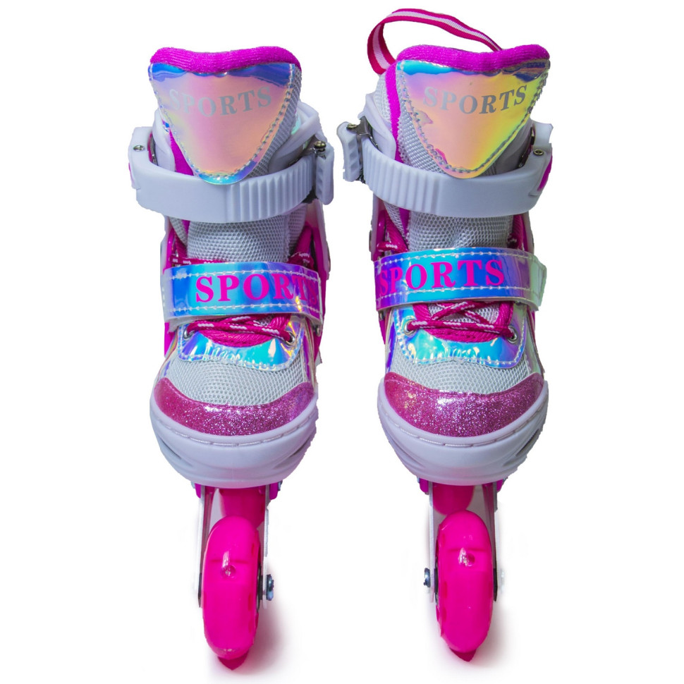 Детские раздвижные ролики Scale Sports 276826187 радужный розовый, размер 26-29