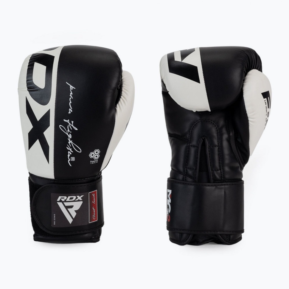 Боксерські рукавиці F4 Boxing Sparring Gloves Hook & Loop RDX Inc Limited BGR-F4B-12OZ, WHITE/BLACK 12 унцій