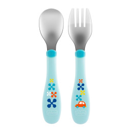 Детский набор Ложка+вилка Chicco 16102.20.00 из нержавеющей стали 18М+ 
