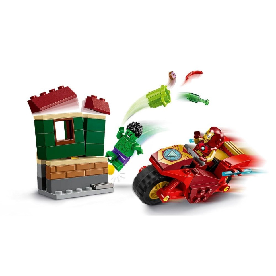 Конструктор «Железный Человек на мотоцикле и Халк» LEGO 76287, 68 деталей