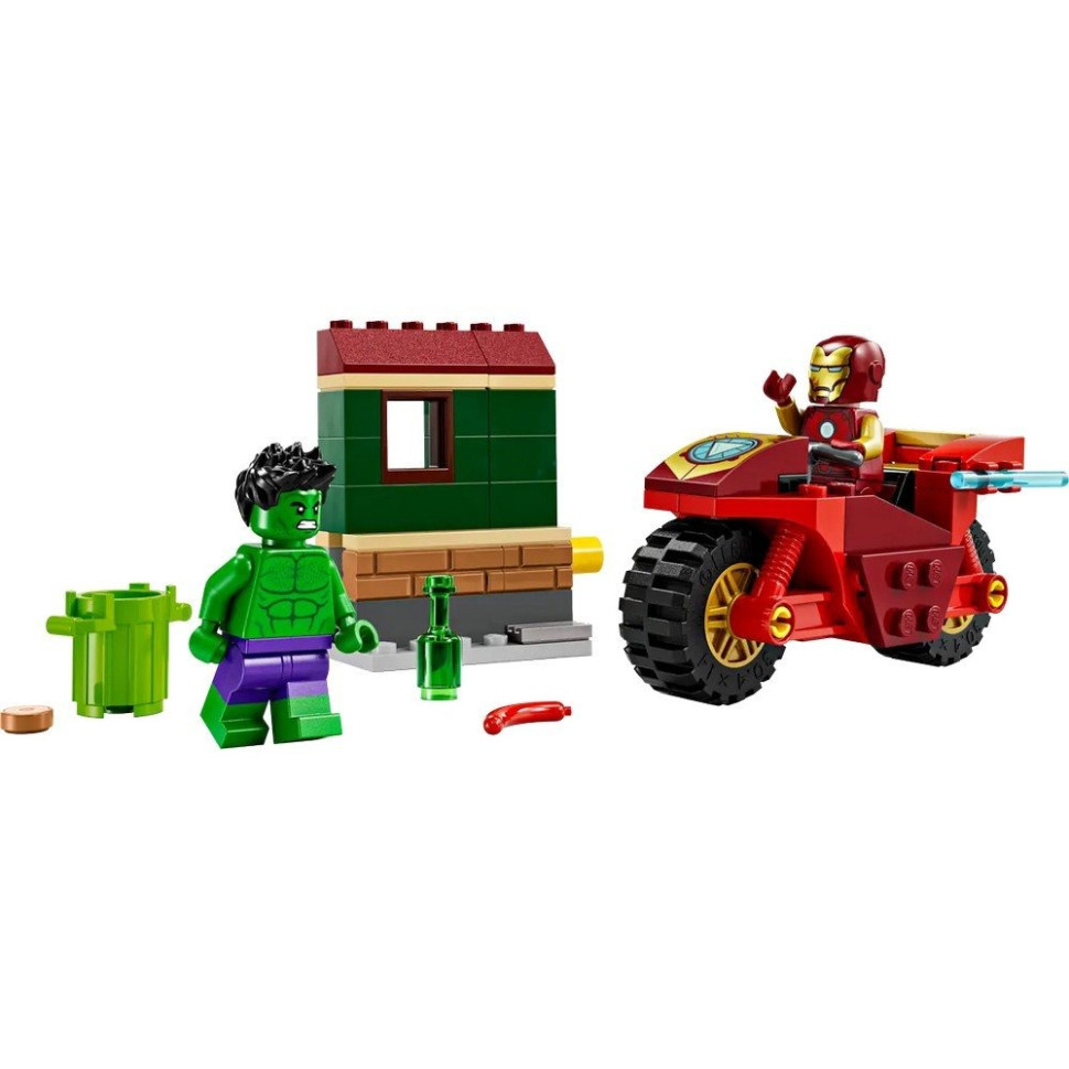 Конструктор «Железный Человек на мотоцикле и Халк» LEGO 76287, 68 деталей