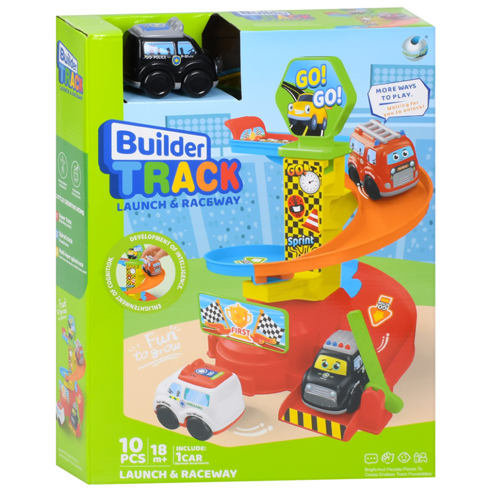 Детский игровой гараж-автотрек Bambi 099-1(Black) машинка 7,5 см, 10 деталей