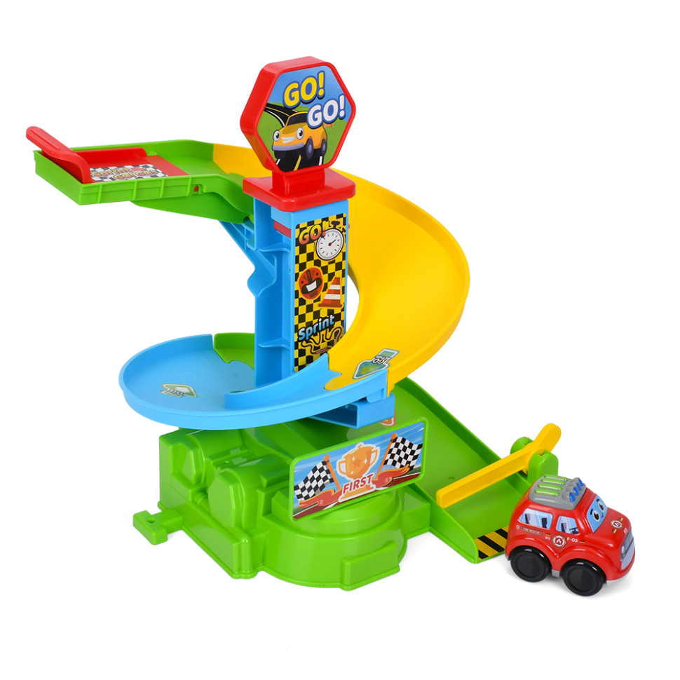 Детский игровой гараж-автотрек Bambi 099-1(Black) машинка 7,5 см, 10 деталей