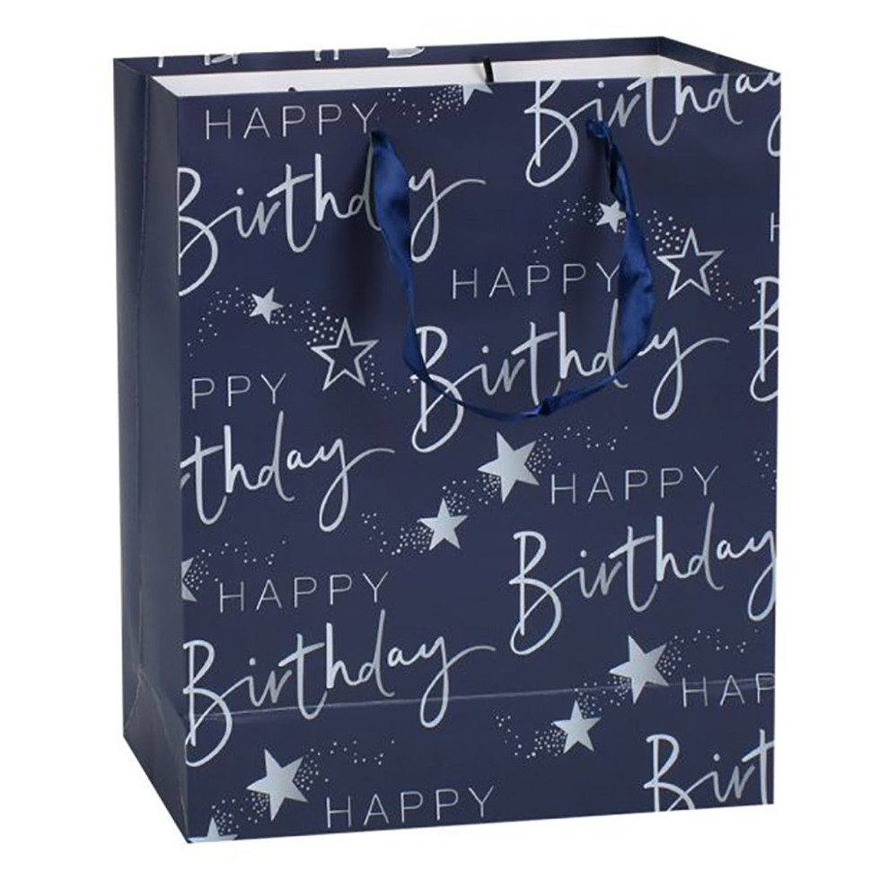 Пакет подарочный Happy Birthday Bambi MK 5947-M(Blue) размер 32х25х11 см