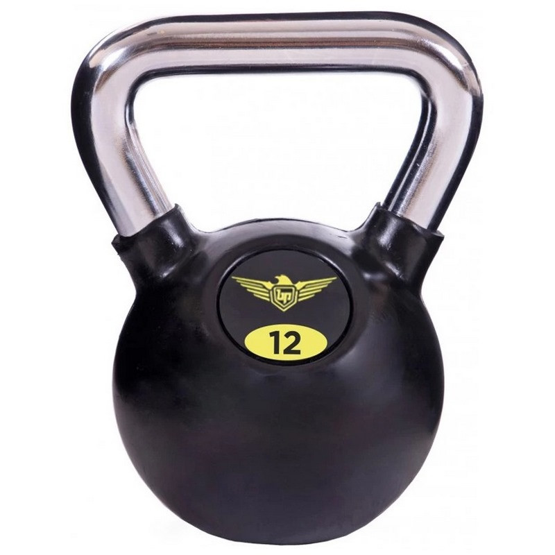 Обгумована гиря FDS-21-12GR Fitnessport 10210FS, ручка хромована 12 кг