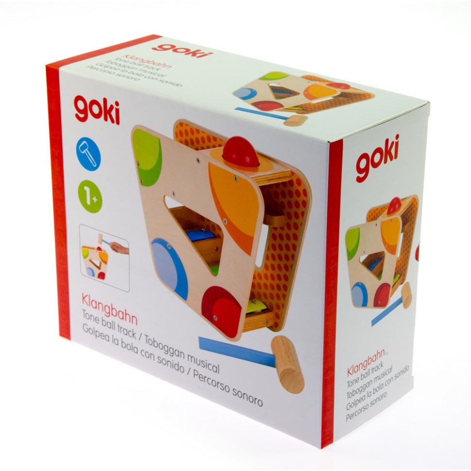 Сортер детский Музыкальный шар goki 58521 с молоточком, деревянный