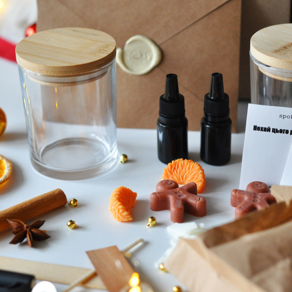 Новорічний набір для створення свічки «Побажання» L SP2469 на дві свічки