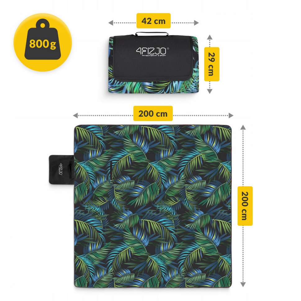 Коврик для пикника и кемпинга 4FIZJO P-5905973405690 складной 200x200 см 