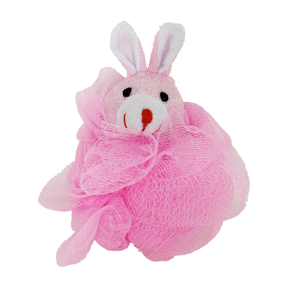 Мочалка для купання малюків Кролик Mega Zayka MGZ-0912(Pink) нейлон