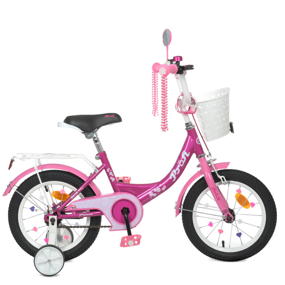 Велосипед дитячий PROF1 Y1416-1 14 дюймів, фуксія по цене 3 767 грн.