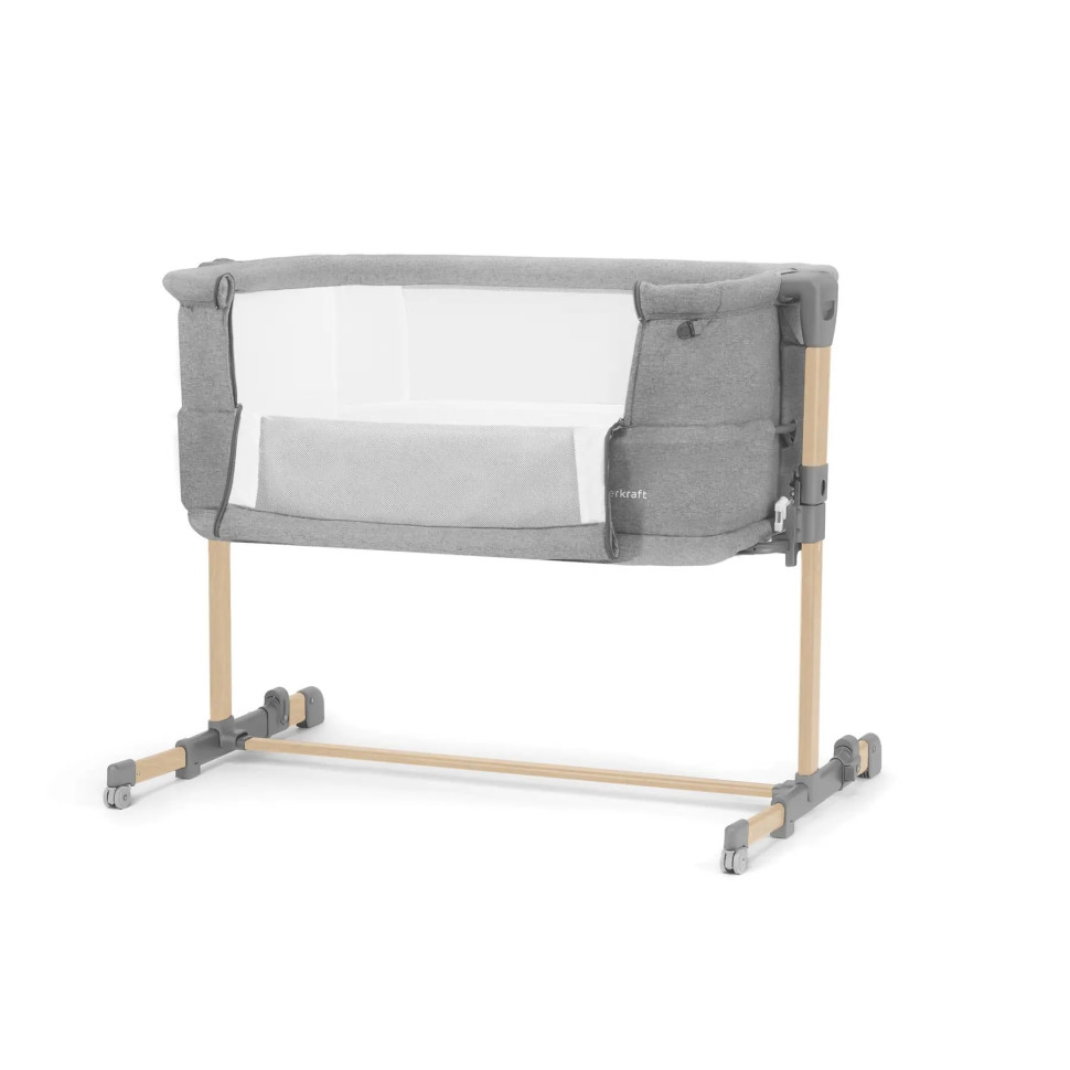 Приставне ліжечко-люлька Neste Grow Kinderkraft KCNEGR00LGR000W Light Grey