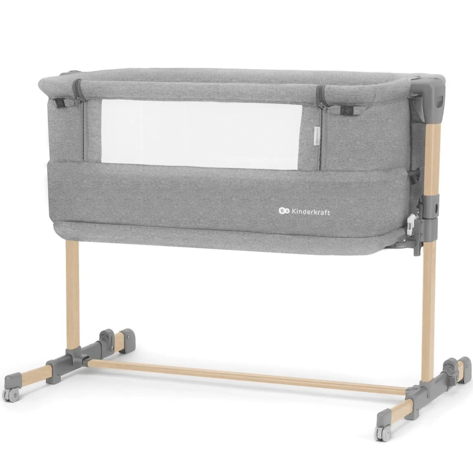 Приставне ліжечко-люлька Neste Grow Kinderkraft KCNEGR00LGR000W Light Grey