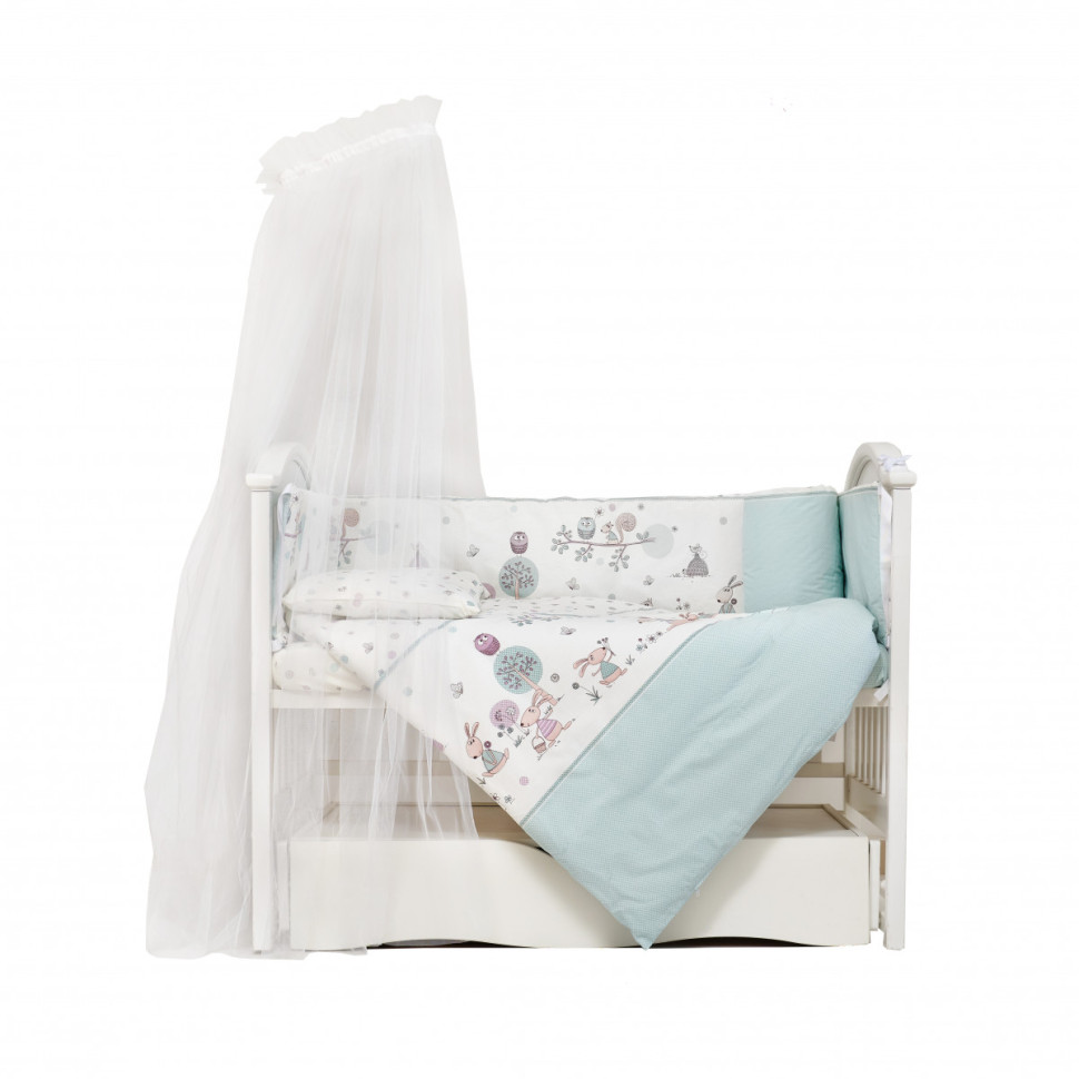 Дитячий постільний комплект Forest mint Twins 4051-SW-011, 8 елементів