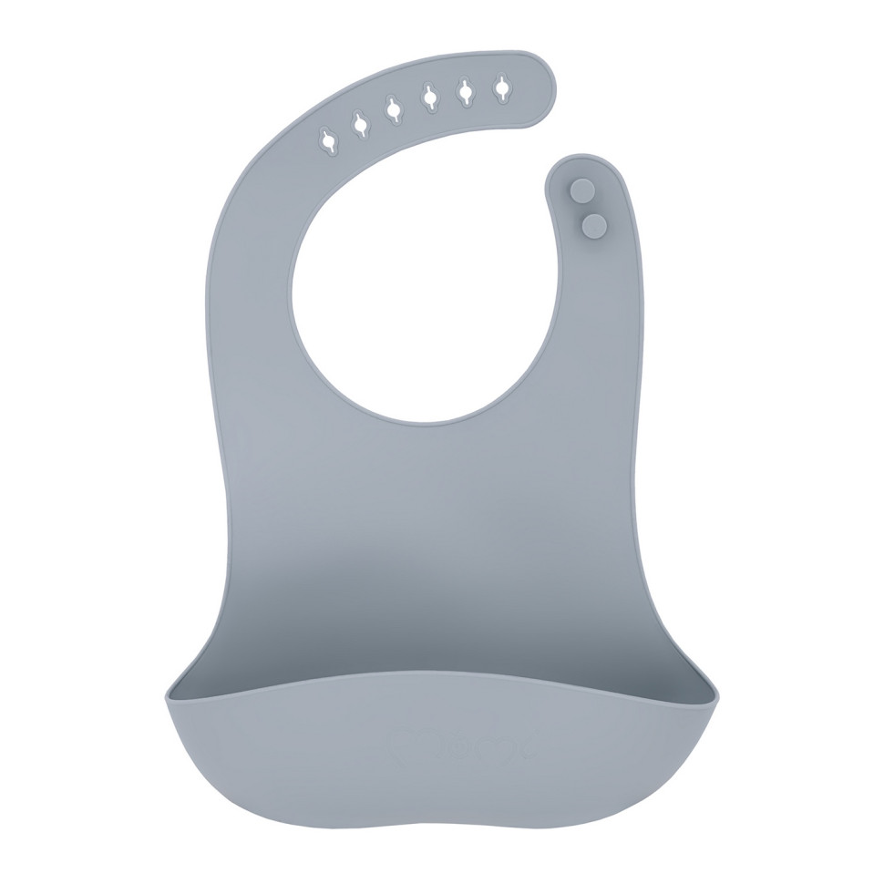 Детский набор посуды AMI MoMi AKCE00044 слюнявчик, столовые приборы, grey