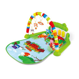 Детский развивающий коврик Bambi 973, 72х47 см, дуга, подвески 5 штук, погремушка