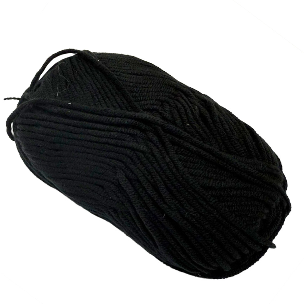 Пряжа фасована петляста Brushme NB116, 80% бавовни, 20% молочна клітковина, чорний
