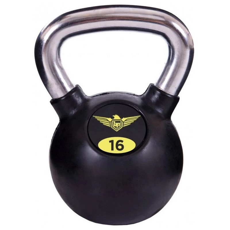 Обгумована гиря FDS-21-16GR Fitnessport 10211FS, ручка хромована 16 кг