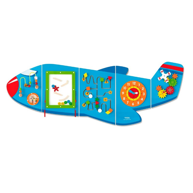 Бизиборд детский Самолетик Viga Toys 50673FSC 5 секций