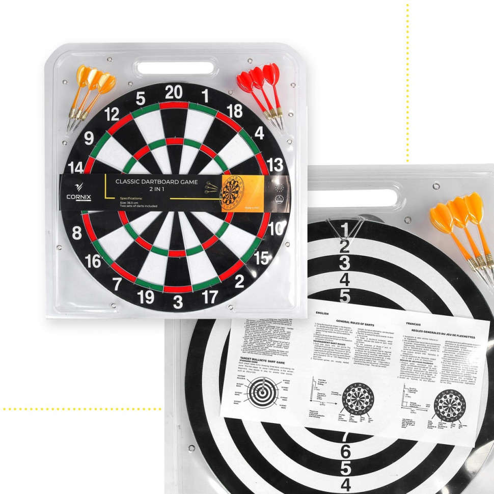 Дартс классический Dartboard Game 2 в 1 Cornix XR-0391, 2 комплекта дротиков